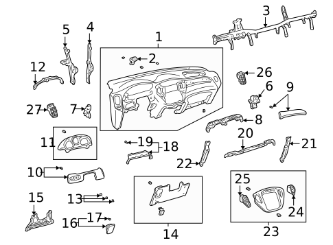 Instrument Panel for 2001 Toyota Highlander #0