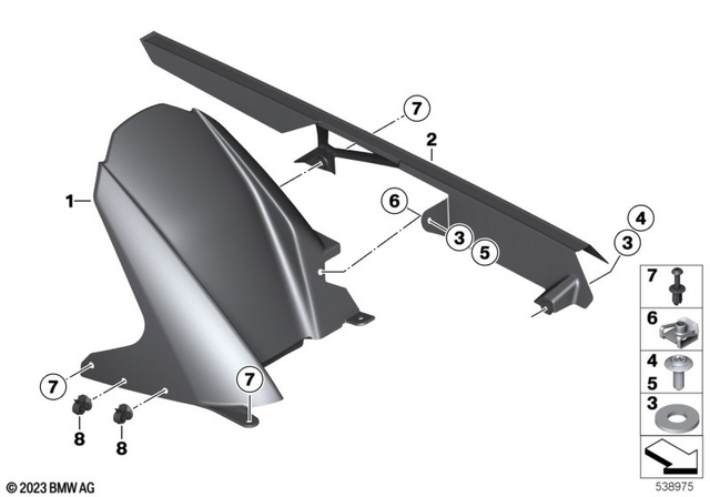 46638534943 - Frame and Mounting Parts: Body Screw without Shoulder - M5X14 mk for BMW-Motorrad Image