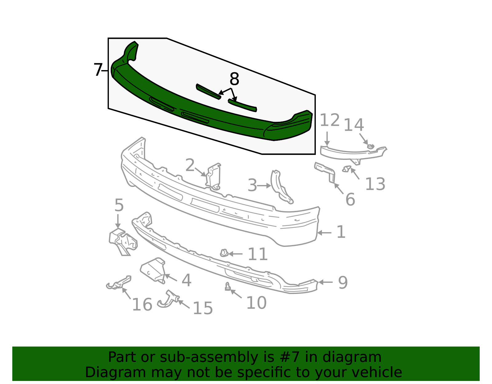 1999-2006 Chevrolet Front Bumper Fascia Molding Cap 88937339 ...