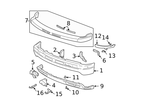 Bumper & Components - Front for 2002 Chevrolet Silverado 1500 #0