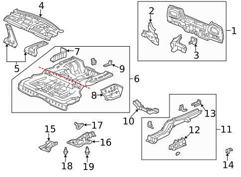 Rear Upper Body for 1999 Acura RL #0