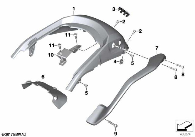 46548393411 - : Grab Handle, Left for BMW-Motorrad Image