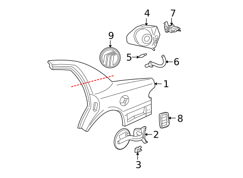 Quarter Panel & Components for 2003 Mercury Marauder #0