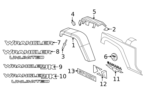Exterior Trim - Fender for 2018 Jeep Wrangler JK #0