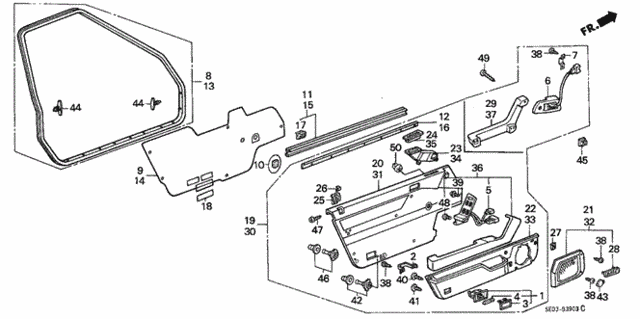 Front Door Lining (4D) 4DR for 1987 Honda Accord #0