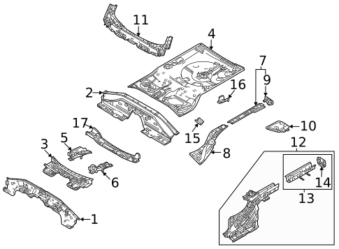 Rear Floor & Rails for 2024 Mazda 3 #3