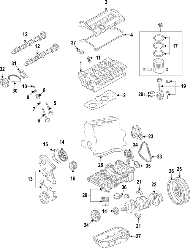 6F103265B - Engine: Cylinder Head for Audi Image