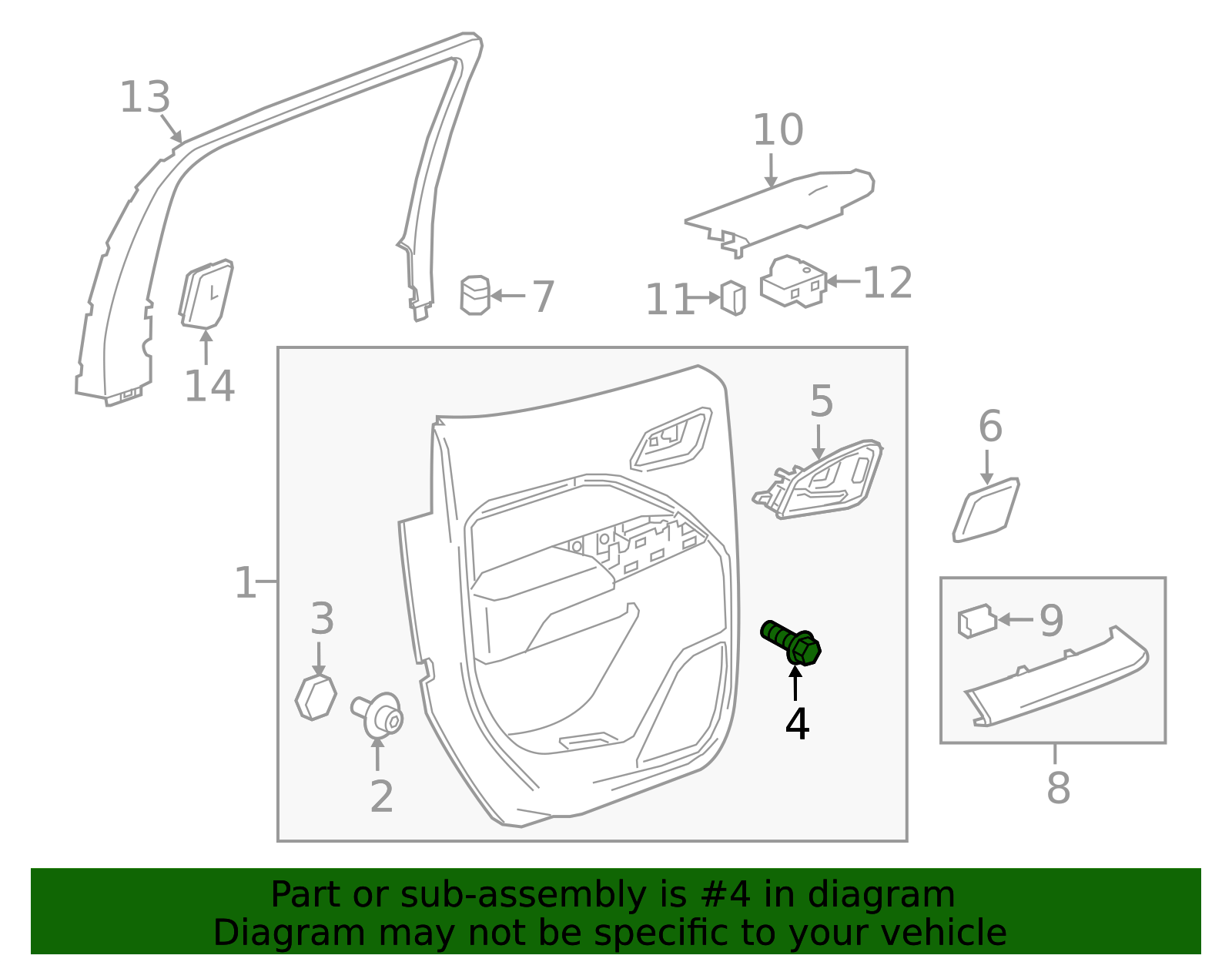 11611180 - Front Door Armrest Bolt 2013-2026 GM | Chevrolet Parts Direct