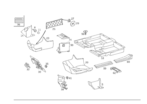 Front Panel Pillar Panelling, Lining on Floor and Footrest for 1992 Mercedes-Benz 400SE #0