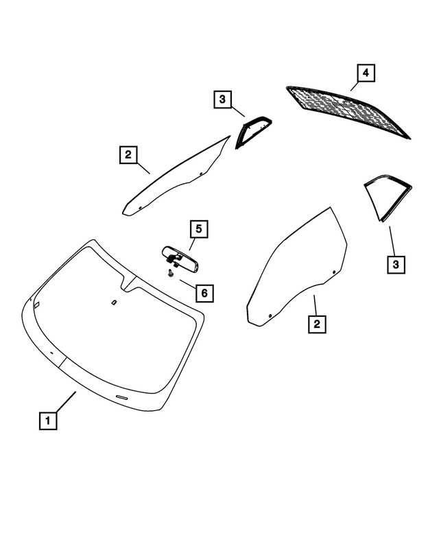4816143AC - Glass: Front Door Glass, Left for Mopar Image