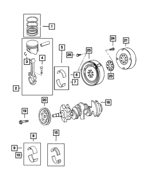 Crankshaft, Piston and Driveplate for 2006 Chrysler Pacifica #0