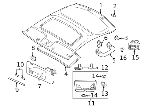 Interior Trim - Roof for 2002 Volvo C70 #0