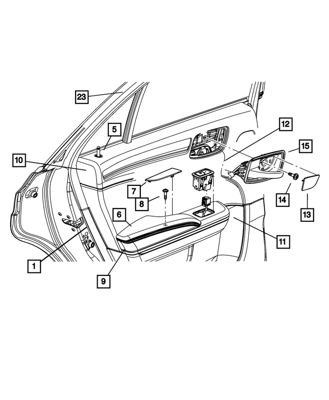 « 1VW21DX9AC –  : Garnissage De Porte Arrière Panneau, Côté Gauche pour Mopar Image »