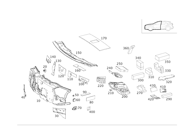 2466820328 - Panelling: Dampening, Firewall for Mercedes-Benz: CLA250, GLA250 Image image