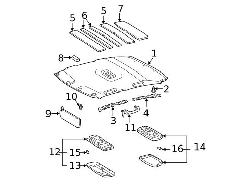 Interior Trim - Roof for 2006 Toyota Corolla #0