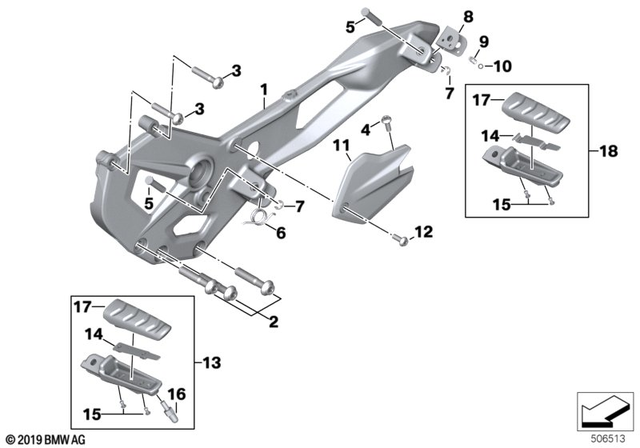 46718404012 - : Footpeg Plate Right       for BMW-Motorrad Image