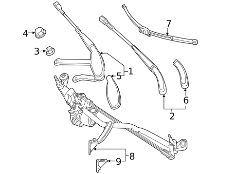 Wiper & Washer Components for 2021 Mercedes-Benz AMG GT 63 S #2