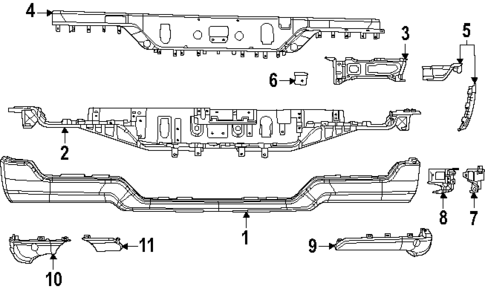 Bumper & Components - Rear for 2025 Ram 1500 #0