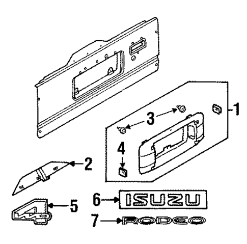 Exterior Trim - Tail Gate for 2000 Isuzu Rodeo #0