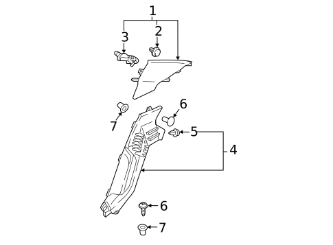 Interior Trim - Quarter Panels for 2007 Mitsubishi Outlander #3