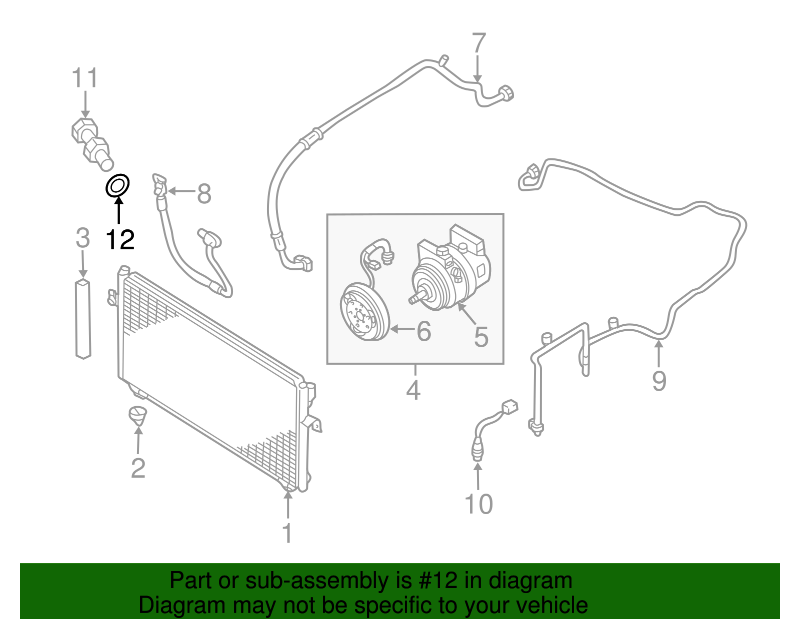 Pressure Switch O-Ring - Nissan (92471-4Z010)