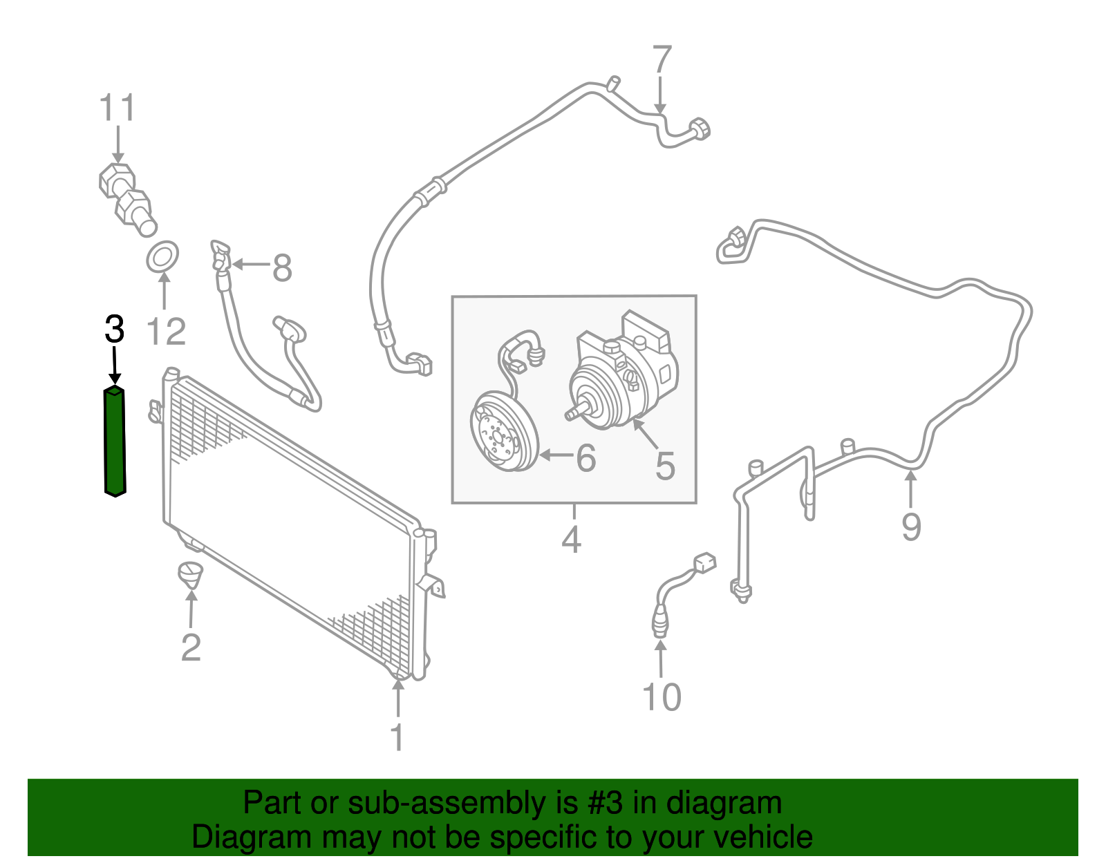 Condenser Seal - Nissan (92184-8J000)