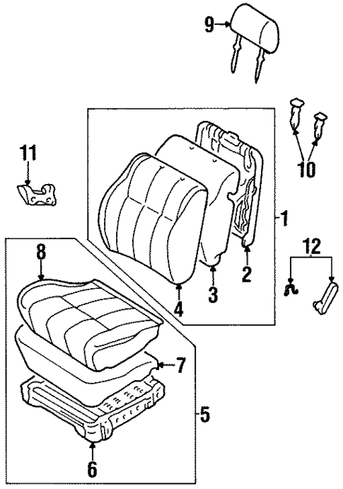 Front Seat Components for 1998 Toyota T100 #0