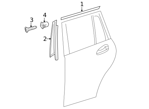 Exterior Trim - Rear Door for 2022 Mercedes-Benz GLC43 AMG #1