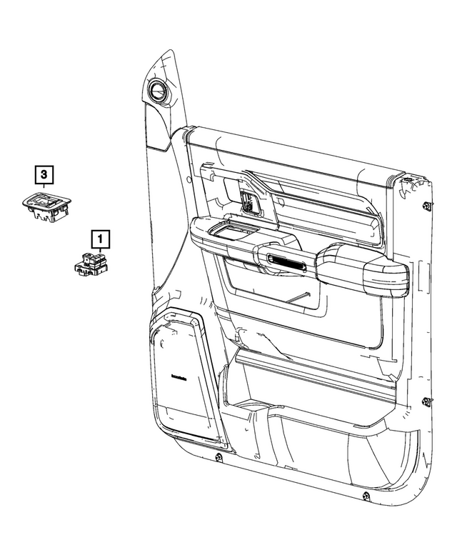68574291AA - Electrical: Window And Door Lock Switch, Passenger Side for Mopar Image