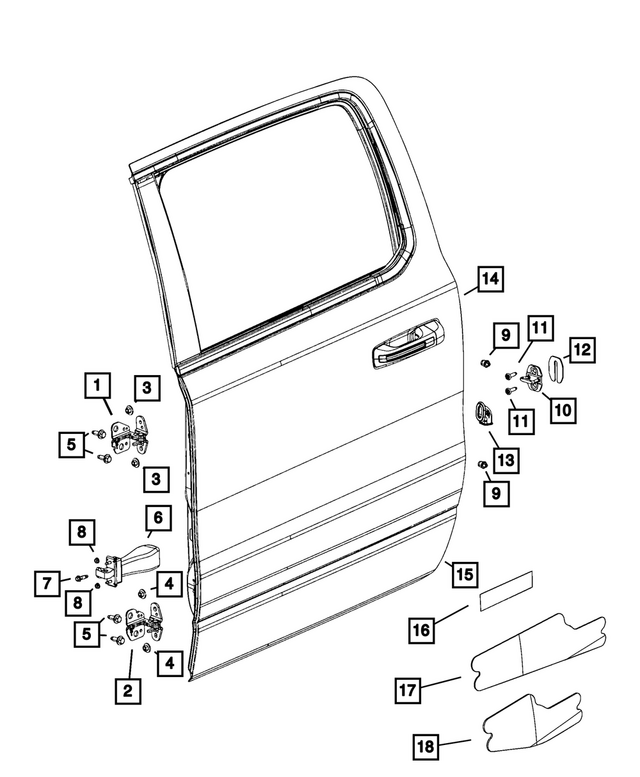 68421706AA - Doors, Door Mirrors and Related Parts: Door Hinge, Right for Mopar Image