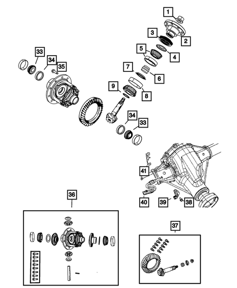 Front Axle;  Housing, Differential and Vent for 2017 Jeep Wrangler #0