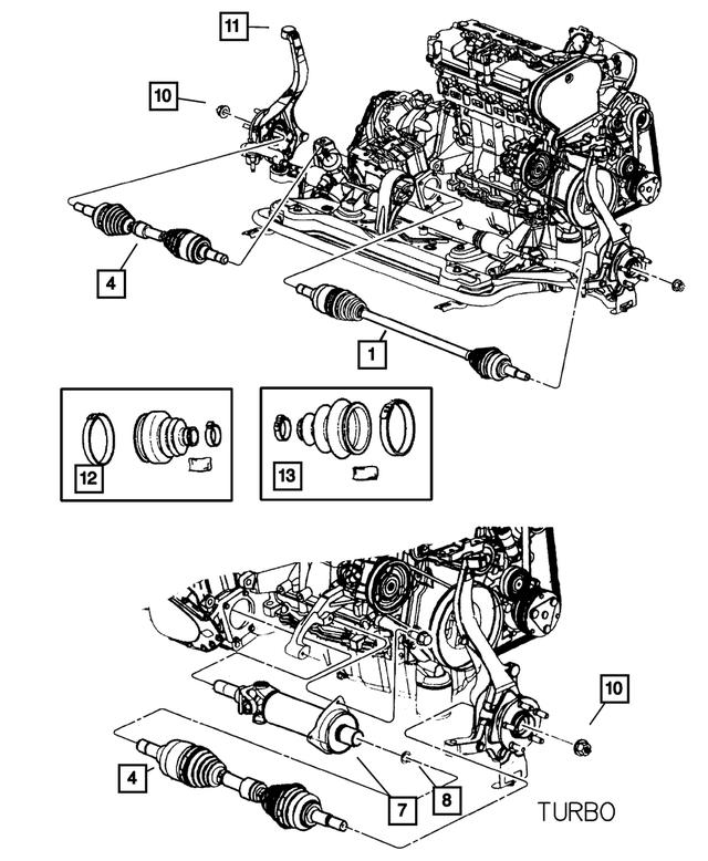 4593388AB - Front Suspension &amp; Drive: Axle Half Shaft, Right for Mopar Image