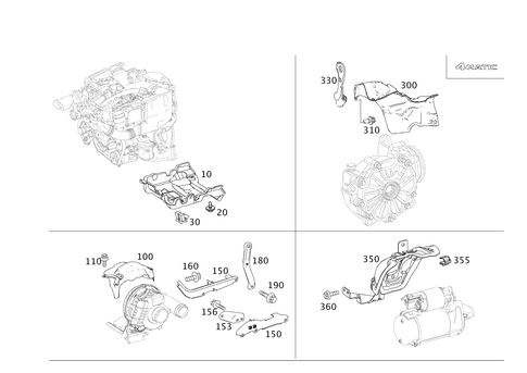 Shielding and Damping to Engine, Transmission, Front Axle Differential for 2016 Mercedes-Benz E250 #0