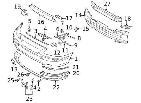 Bumper & Components - Front for 2005 Volvo XC70 #0