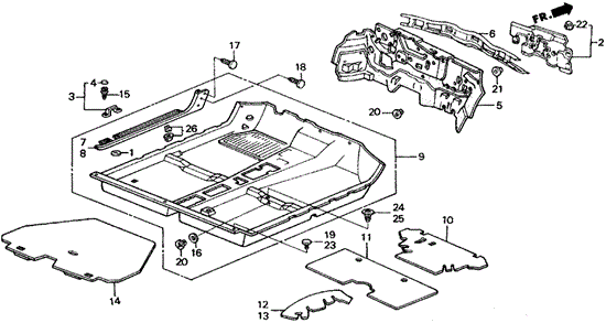 Floor Mat for 1988 Honda CRX #0
