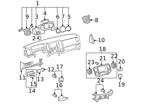Instrument Panel Components for 2006 Toyota Tacoma #0