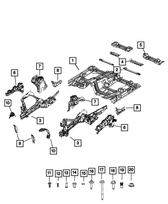 68543948AA - : Front Seat Cross-Member, Right for Mopar Image