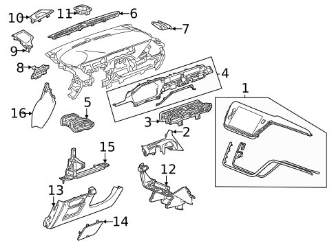 Instrument Panel Components for 2023 Chevrolet Bolt EV #0