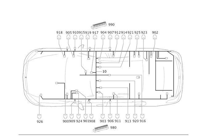 2225406200 - Electrical Equipment and Instruments: Electrical Wiring Harness for Mercedes-Benz: Maybach S550, Maybach S560, Maybach S600, Maybach S650, S450, S550, S550e, S560, S600, S63 AMG, S65 AMG Image image