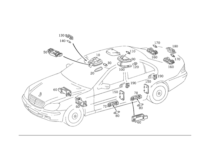 2208207001 - Electrical System: Interior Lamp for Mercedes-Benz Image image