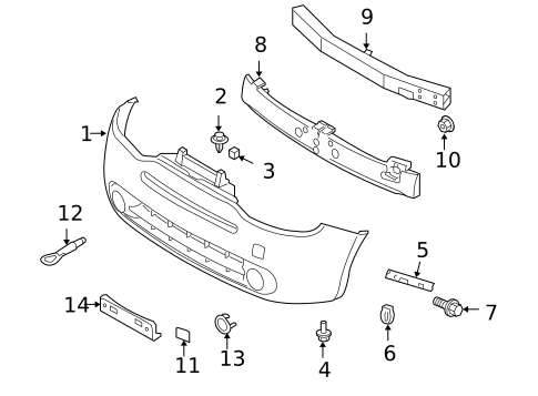 Bumper & Components - Front for 2014 Nissan Cube #0