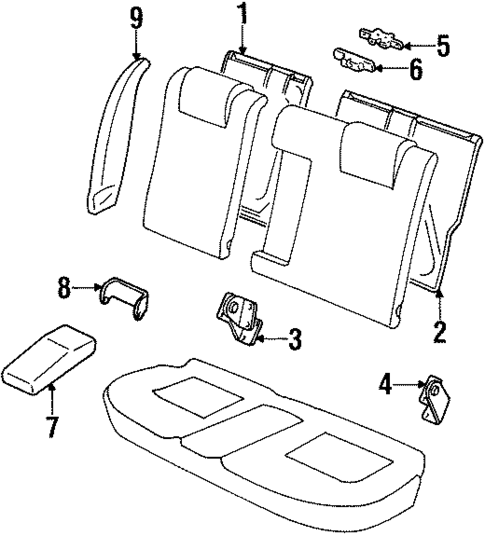 Rear Seat Components for 1995 Ford Contour #0