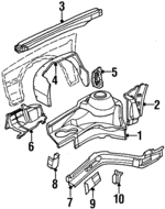 12516388 - Body: Apron Panel for Buick: Skyhawk, Skylark, Somerset, Somerset Regal | Cadillac: Cimarron | Chevrolet: Cavalier | Oldsmobile: Calais, Cutlass Calais, Firenza | Pontiac: Grand Am, J2000 Sunbird, Sunbird Image