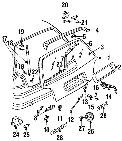 Gate & Hardware for 1995 Volkswagen Golf #0