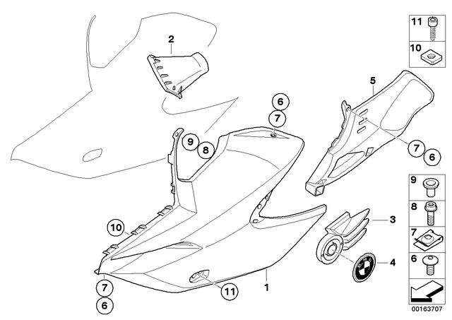 46637695478 - : Mounting Plate With Emblem, Right for BMW-Motorrad Image