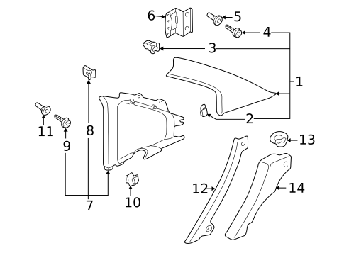 Interior Trim - Quarter Panels for 2001 Volkswagen Passat #1