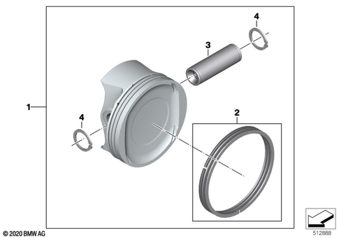 Piston with Rings and Wristpin for 2024 BMW-Motorrad R 18 #0