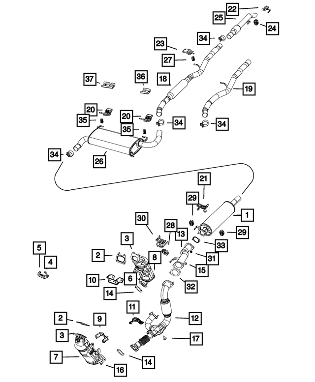 68134419AA - Exhaust: Exhaust Pipe Bracket for Mopar Image image