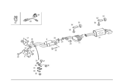Exhaust System Used on Eight-Cylinder Gasoline Vehicles for 1999 Mercedes-Benz C43 AMG #0