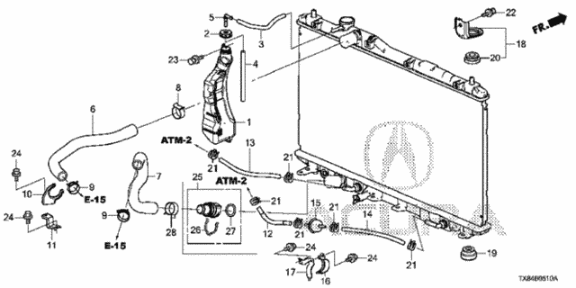 Radiator Hose - Reserve Tank for 2013 Acura ILX #0